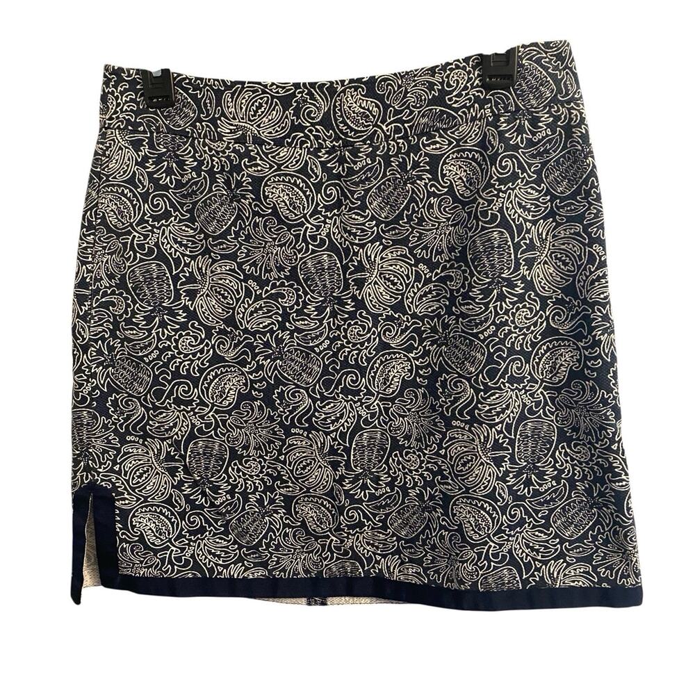 Vineyard Vines Paisley Pineapple Navy Mini Skort Shorts Inside Womens Size 4